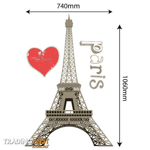 Extra Large Size Paris Eiffel Tower Wall Stickers - Totally Movable