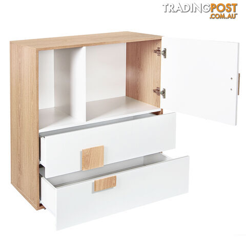 Buffet Sideboard Storage Table Cabinet w/ 2 Drawer White