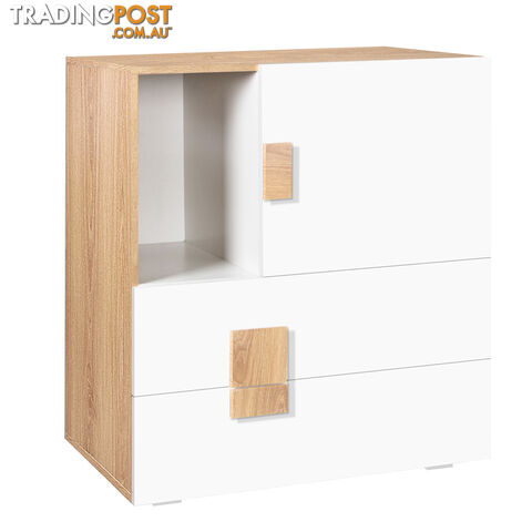 Buffet Sideboard Storage Table Cabinet w/ 2 Drawer White