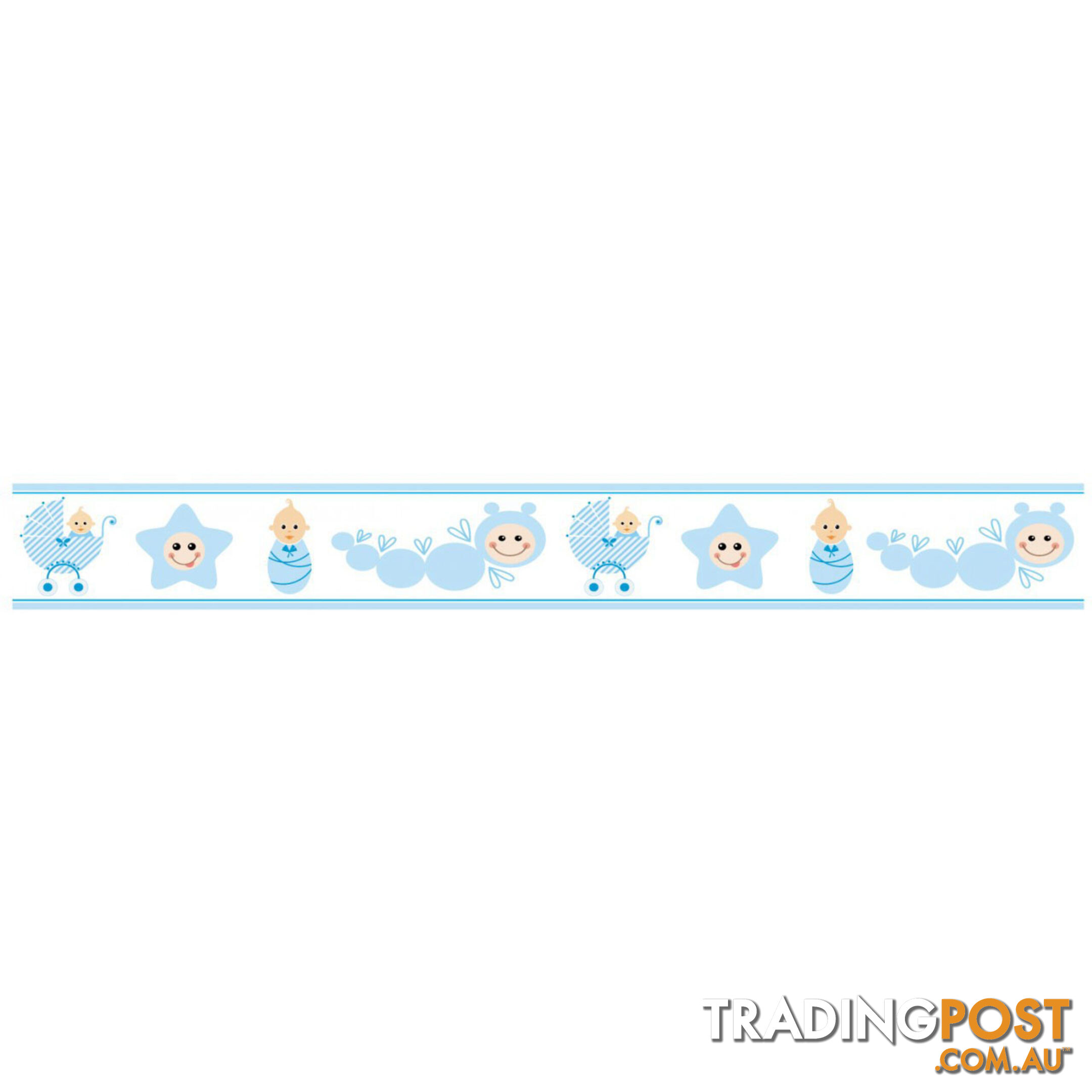 Blue Baby Caterpillar Wall Border Stickers - Totally Movable