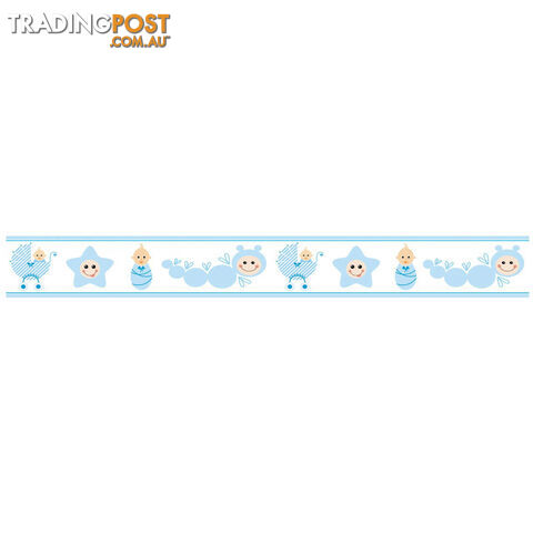 Blue Baby Caterpillar Wall Border Stickers - Totally Movable