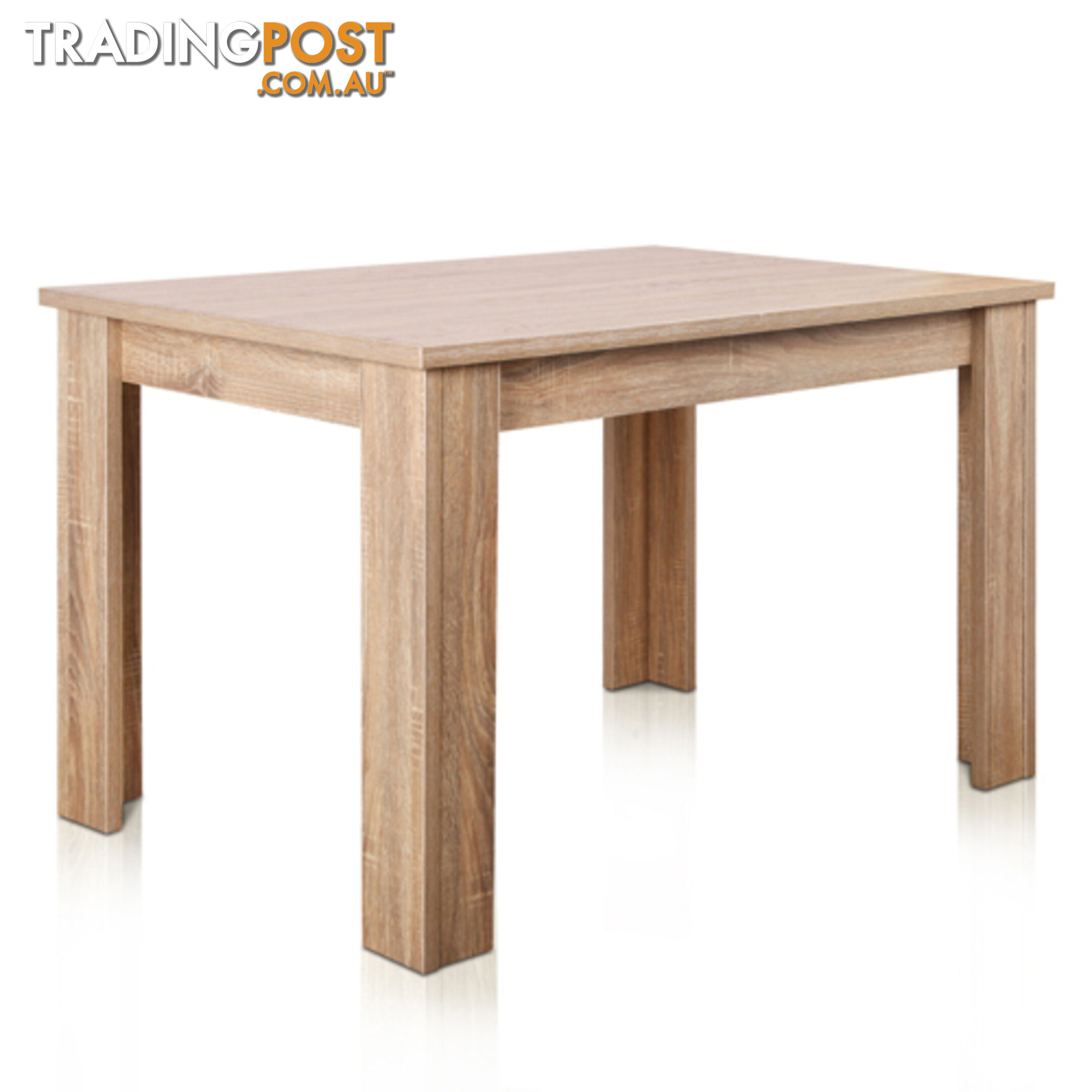 Rectangular 4 Seater Dining Table Natural Wood