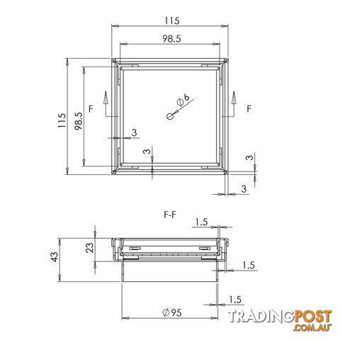 Square Stainless Steel Shower Grate Drain Floor Bathroom 95mm Depth - photo 2 of 5