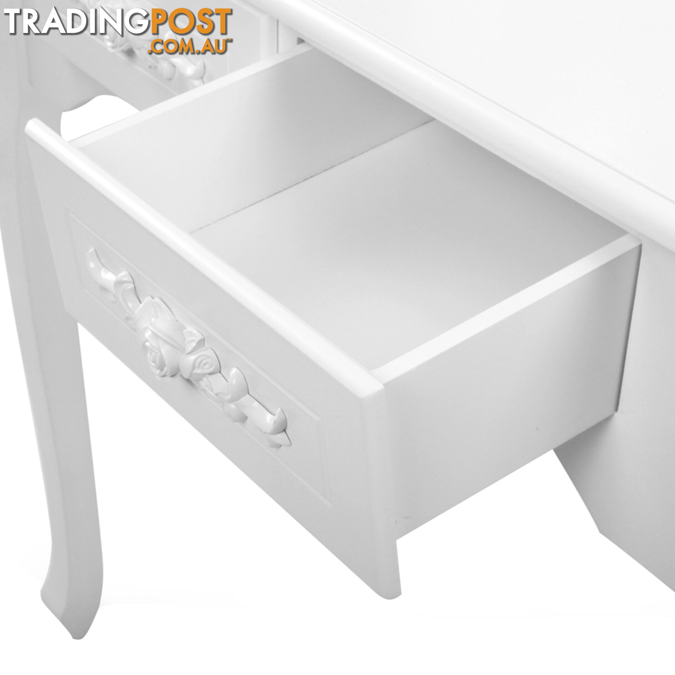 4 Drawer Dressing Table w/ Mirror White