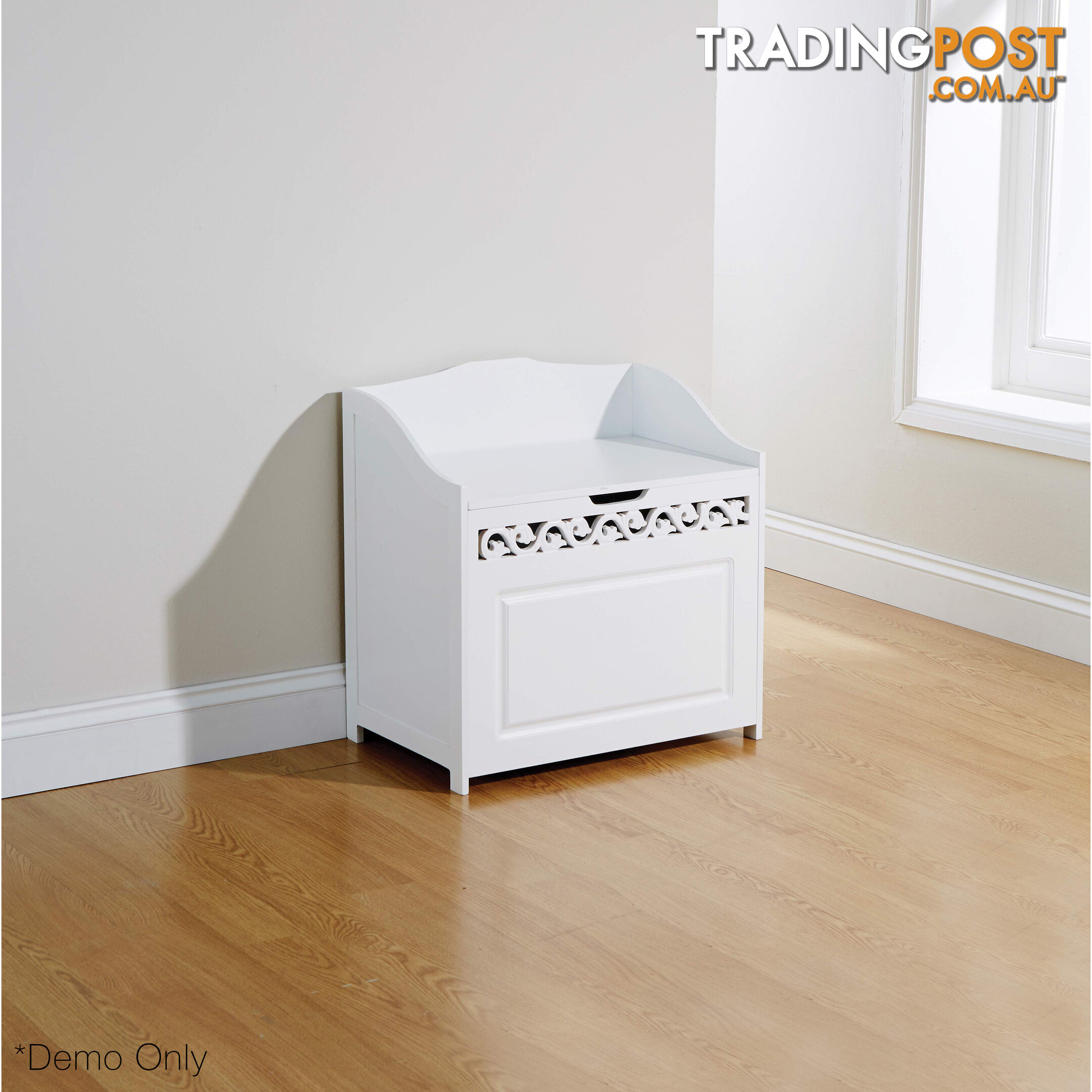 Lure Floor Hamper in WHITE