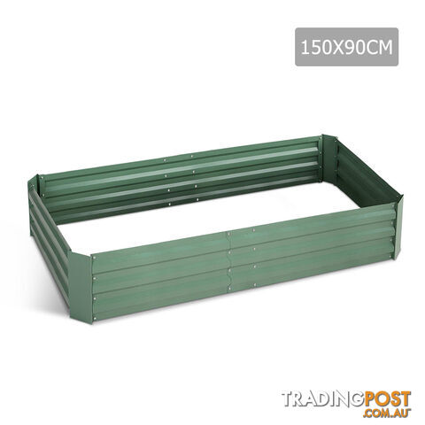 Galvanised Raised Garden Bed - 150 x 90 x 30cm - Green
