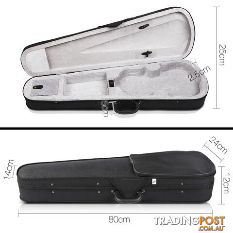 Full Size 4/4 Natural Wooden Beginner Violin Set Brown - photo 3 of 12