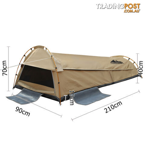 King Single Camping Canvas Swag Tent Beige with Air Pillow - photo 2 of 13
