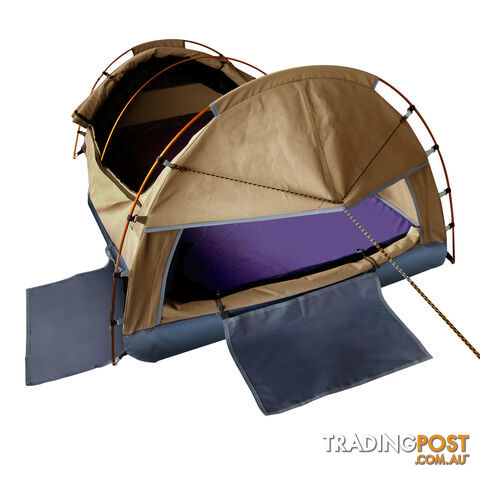 King Single Camping Canvas Swag Tent Beige with Air Pillow - photo 3 of 13