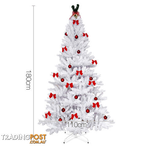 1.8M Christmas Tree With Decorations - White