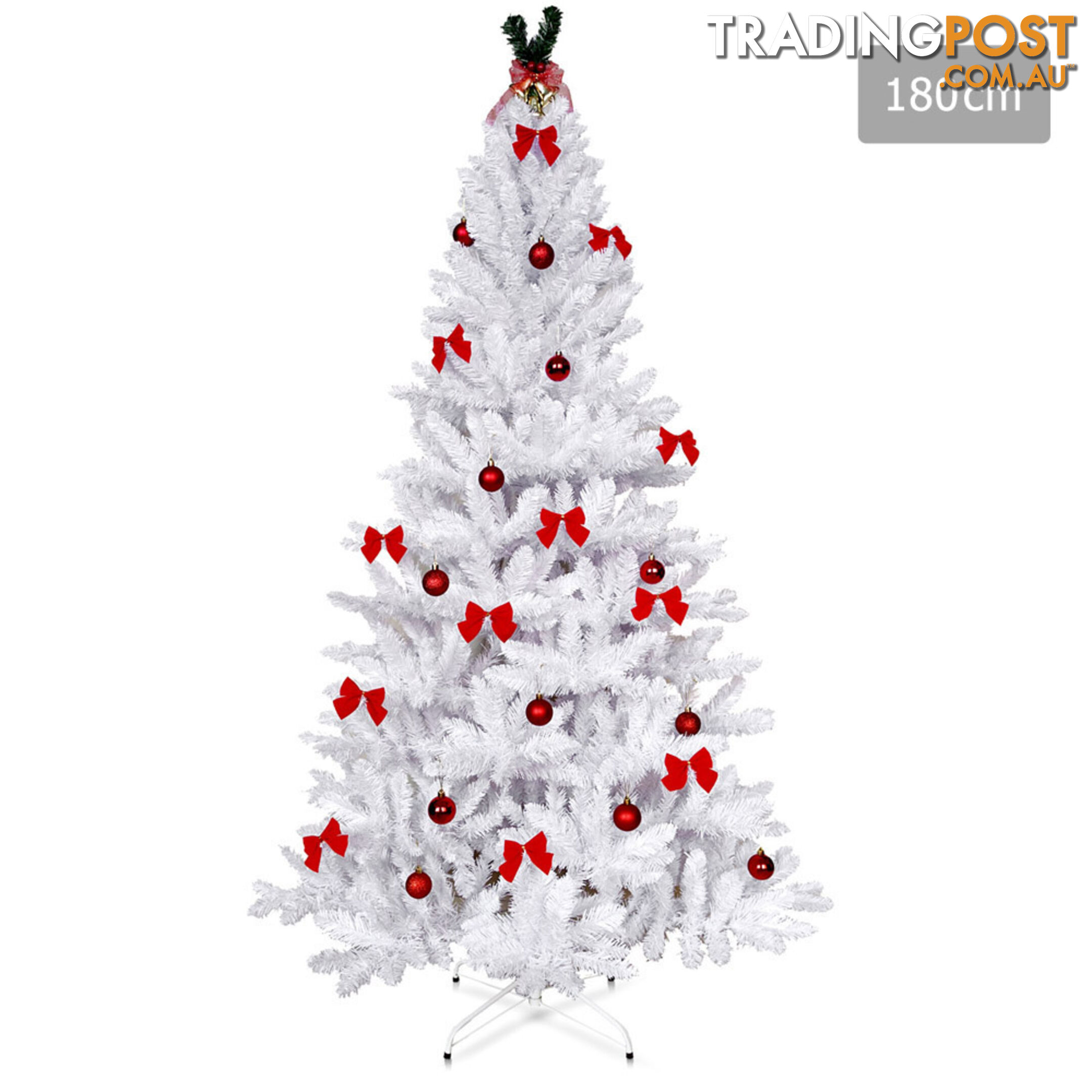 1.8M Christmas Tree With Decorations - White