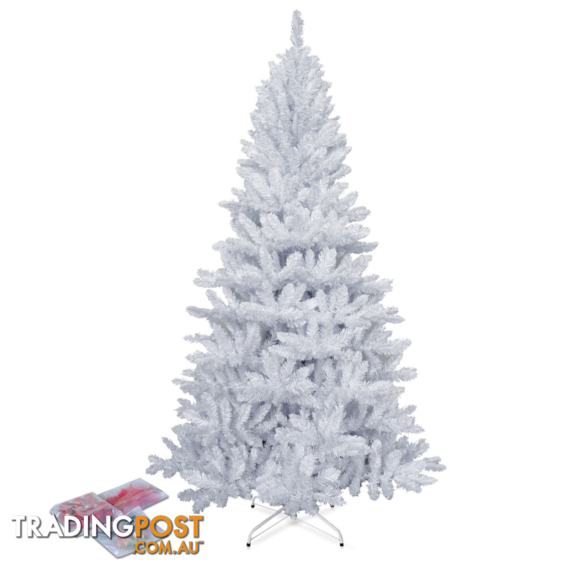 1.8M Christmas Tree With Decorations - White