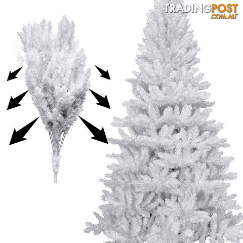 1.8M Christmas Tree With Decorations - White