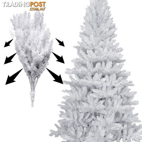 1.8M Christmas Tree With Decorations - White