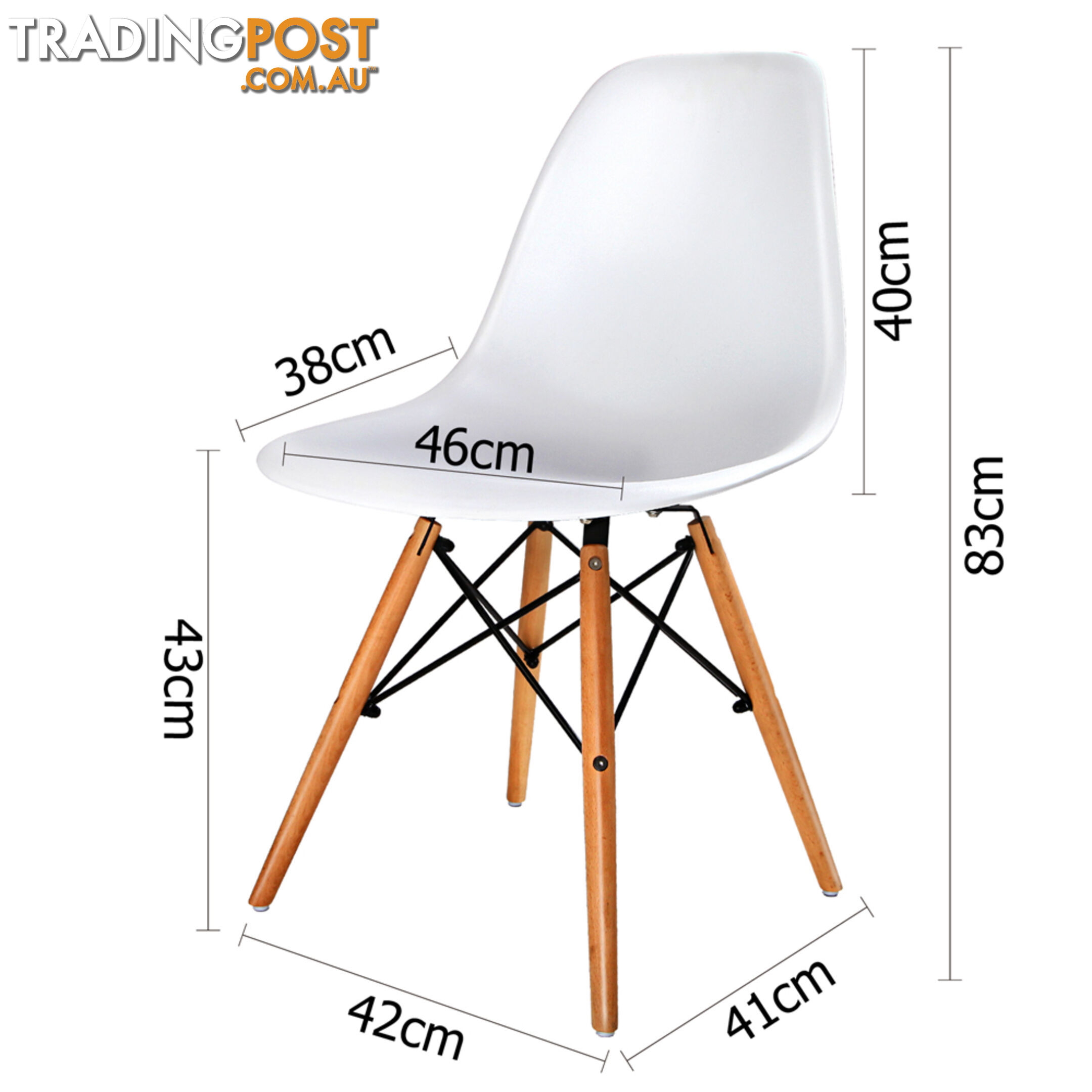 Set of 4 Dining Chair White