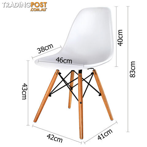 Set of 4 Dining Chair White