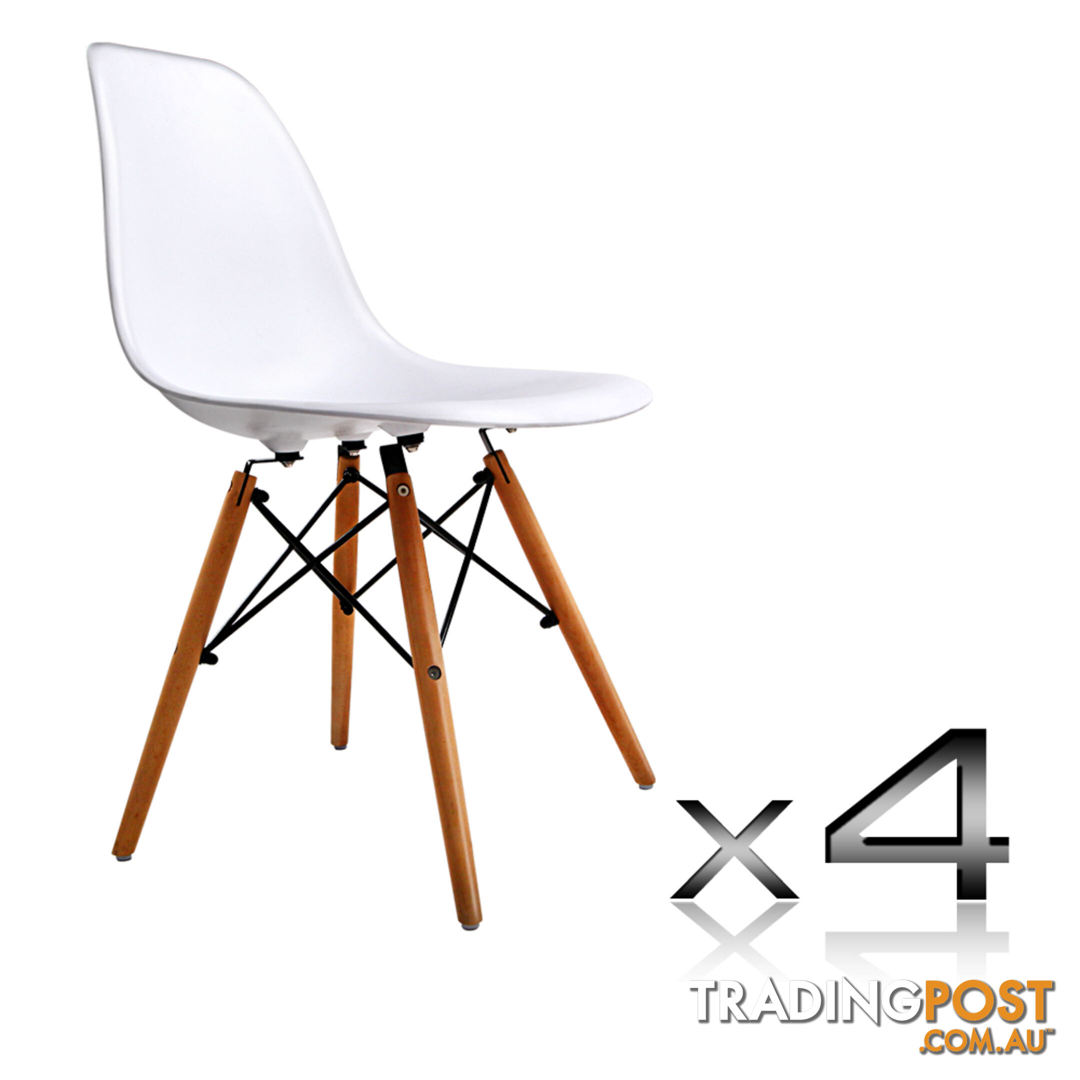 Set of 4 Dining Chair White