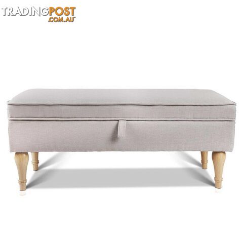 Linen Fabric Storage Ottoman _ÑÐ Beige