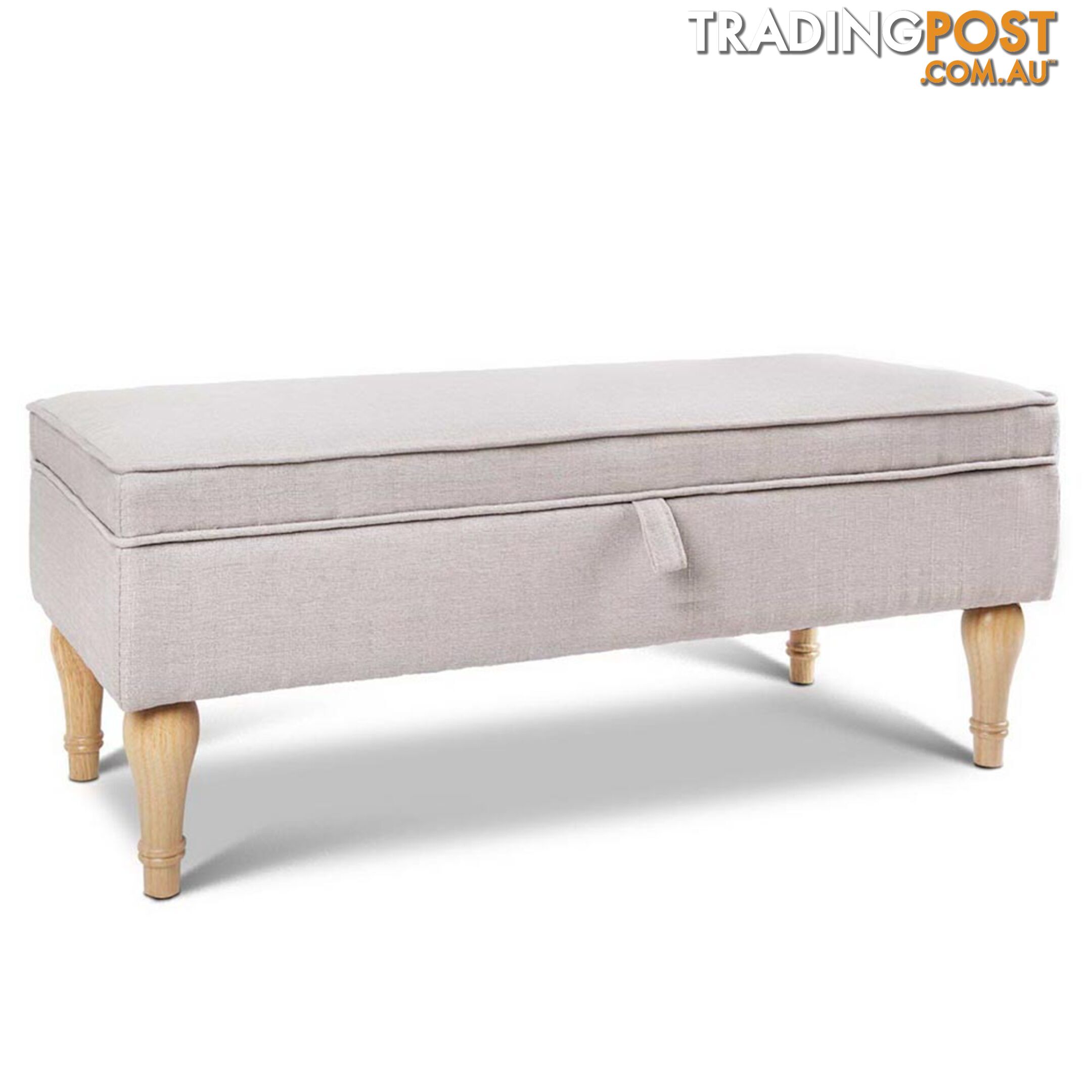 Linen Fabric Storage Ottoman _ÑÐ Beige