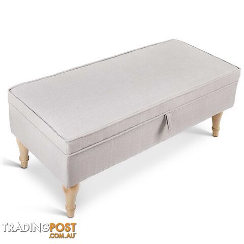 Linen Fabric Storage Ottoman _ÑÐ Beige