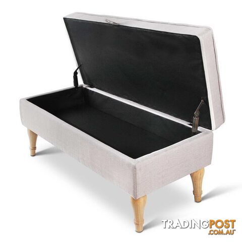 Linen Fabric Storage Ottoman _ÑÐ Beige