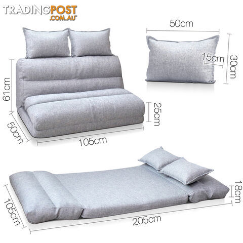 Double Size Adjustable Lounge Sofa - 5 positions Grey - photo 2 of 10