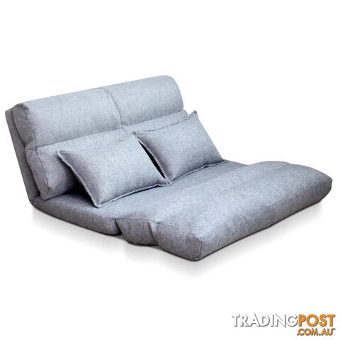 Double Size Adjustable Lounge Sofa - 5 positions Grey