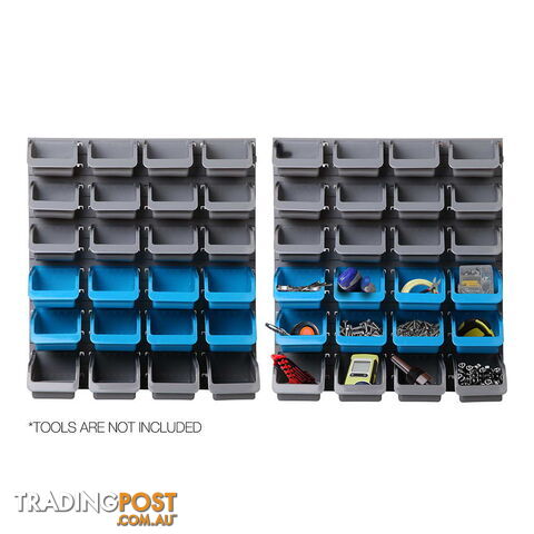 48 Piece Bin Wall Mounted Storage Rack