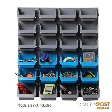 48 Piece Bin Wall Mounted Storage Rack