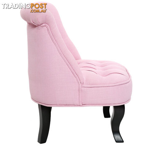 Lorraine Chair French Provincial Kid Fabric Sofa Pastel Pink