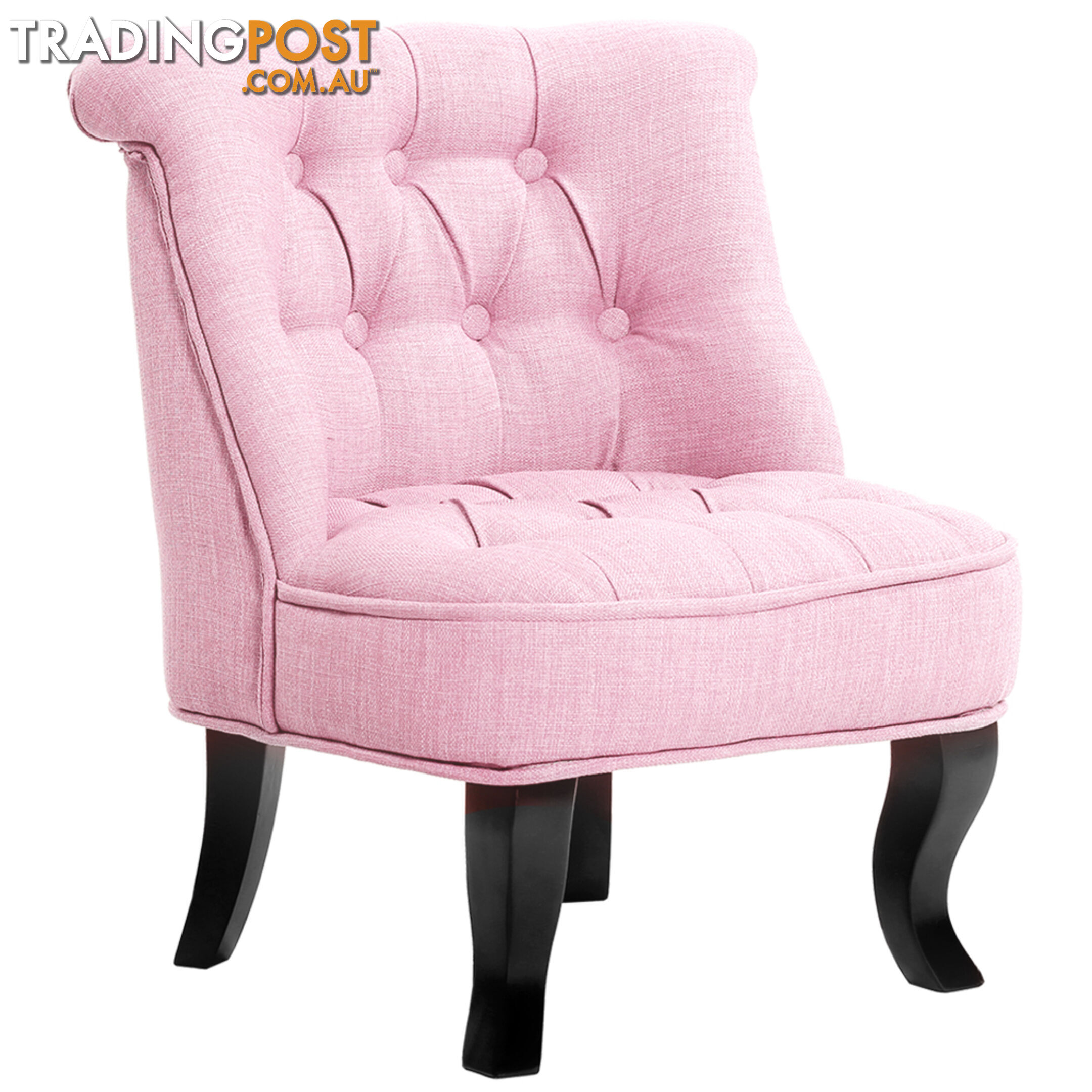 Lorraine Chair French Provincial Kid Fabric Sofa Pastel Pink