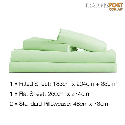 4 Piece Microfibre Sheet Set King _ÑÐ Green