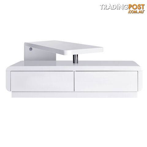 High Gloss Adjustable TV Stand Entertainment Unit Drawers White - photo 4 of 8
