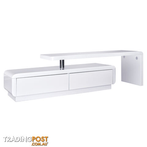 High Gloss Adjustable TV Stand Entertainment Unit Drawers White