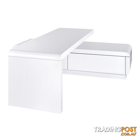 High Gloss Adjustable TV Stand Entertainment Unit Drawers White - photo 5 of 8