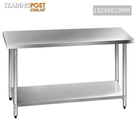 430 Stainless Steel Kitchen Work Bench Table 1524mm