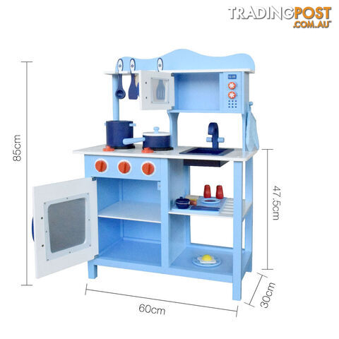 Children Wooden Kitchen Play Set Blue - photo 2 of 8