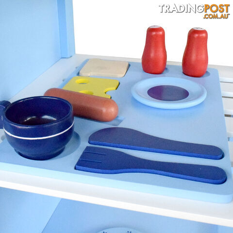 Children Wooden Kitchen Play Set Blue - photo 5 of 8