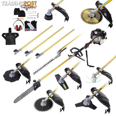 65cc 9 In 1 Petrol Pole Chainsaw Hedge Trimmer Whipper Snipper Pruner