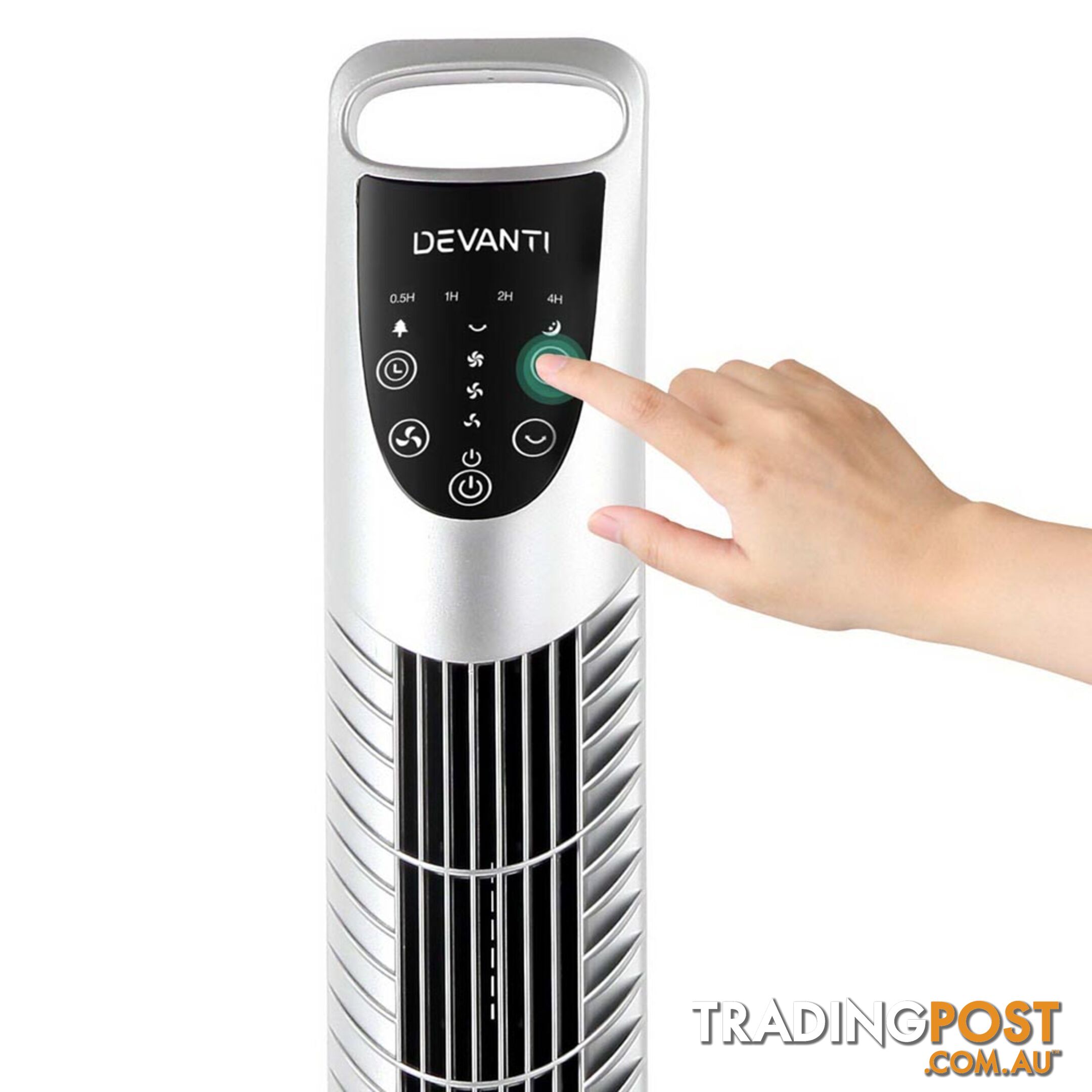 3 Speed Tower Fan  with Remote Control - Silver