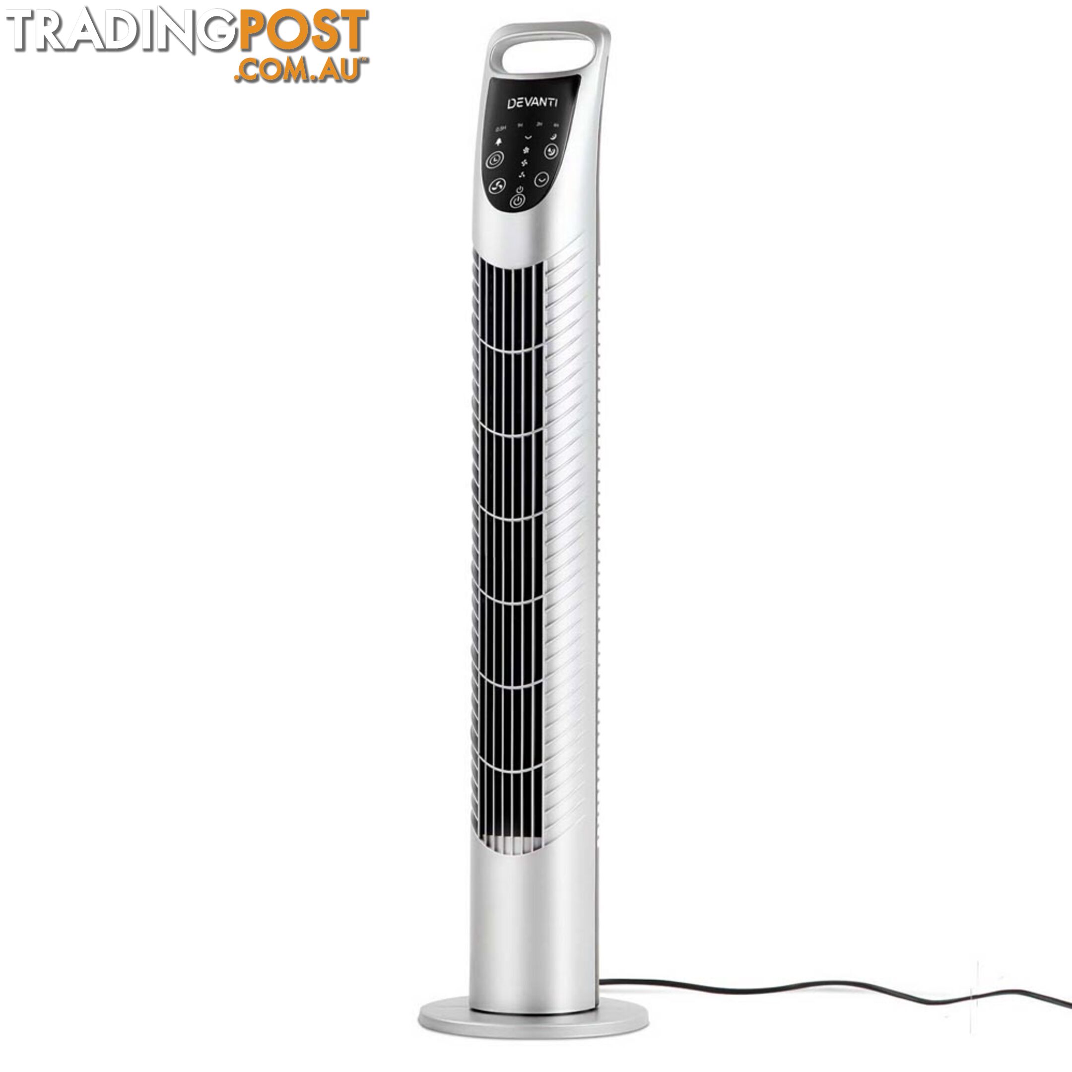 3 Speed Tower Fan  with Remote Control - Silver