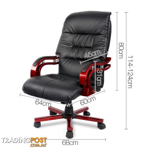 PU Leather & Wood Deluxe Office Chair