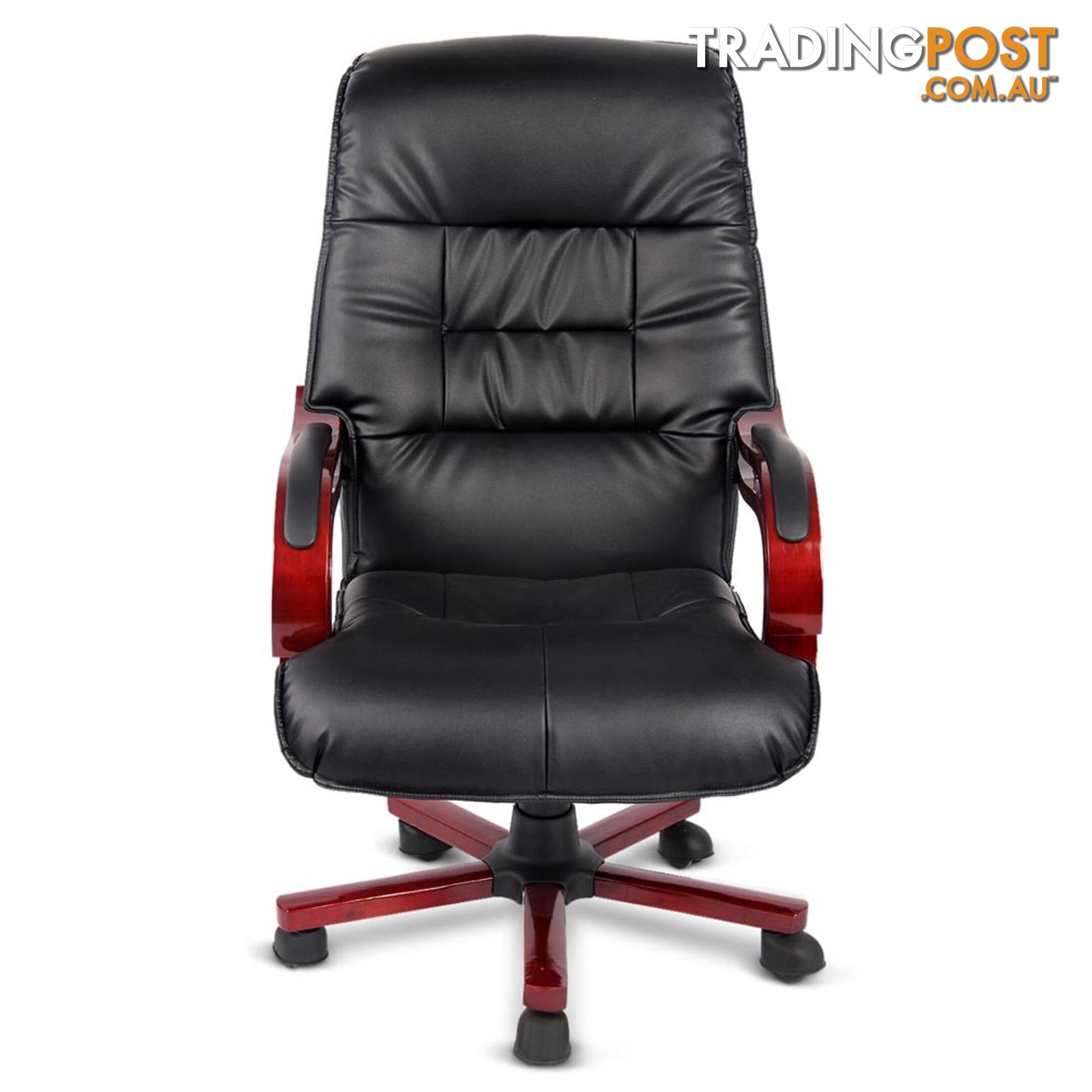 PU Leather & Wood Deluxe Office Chair