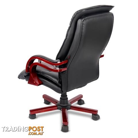 PU Leather & Wood Deluxe Office Chair