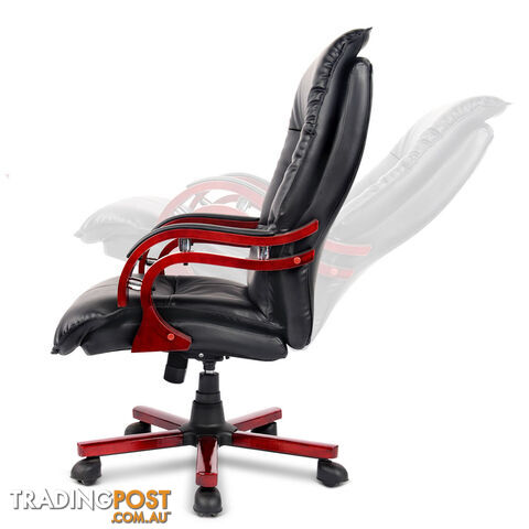 PU Leather & Wood Deluxe Office Chair