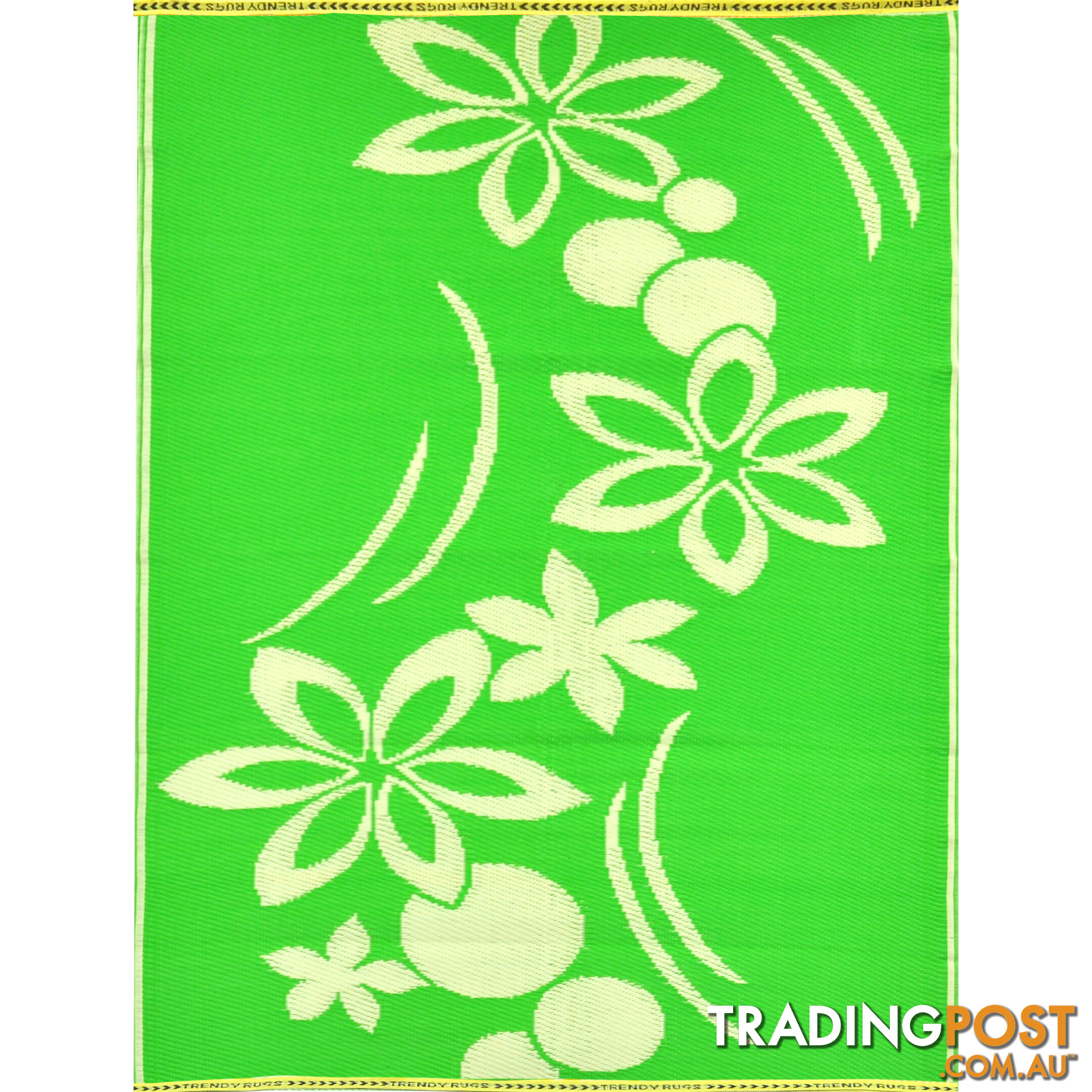 Flower Rug Green & Cream 150x240cm