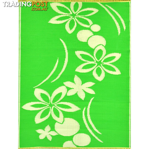 Flower Rug Green & Cream 150x240cm