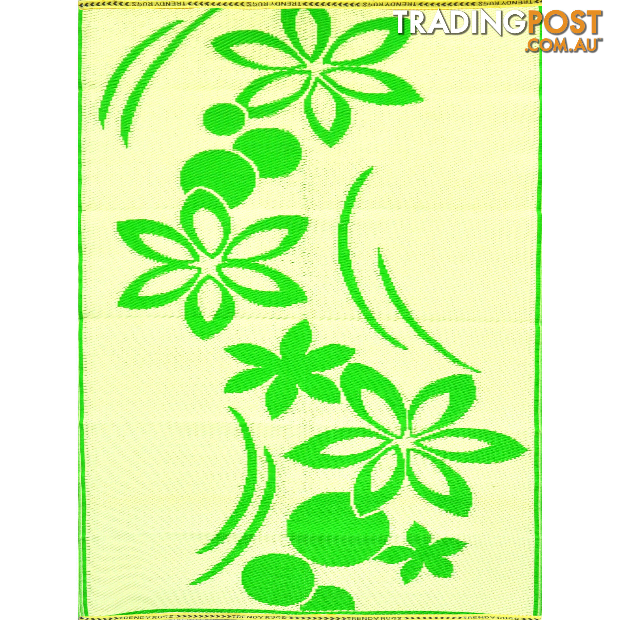 Flower Rug Green & Cream 150x240cm