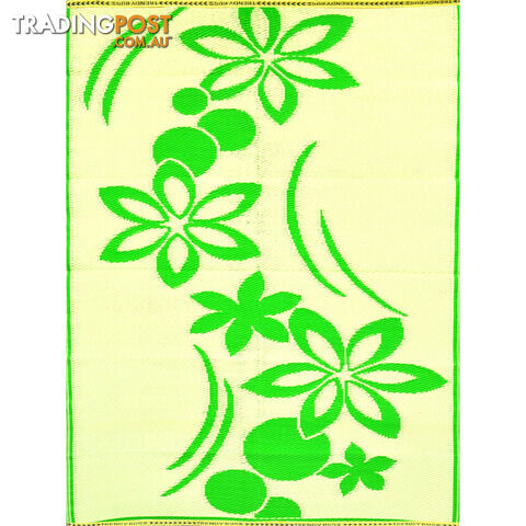 Flower Rug Green & Cream 150x240cm