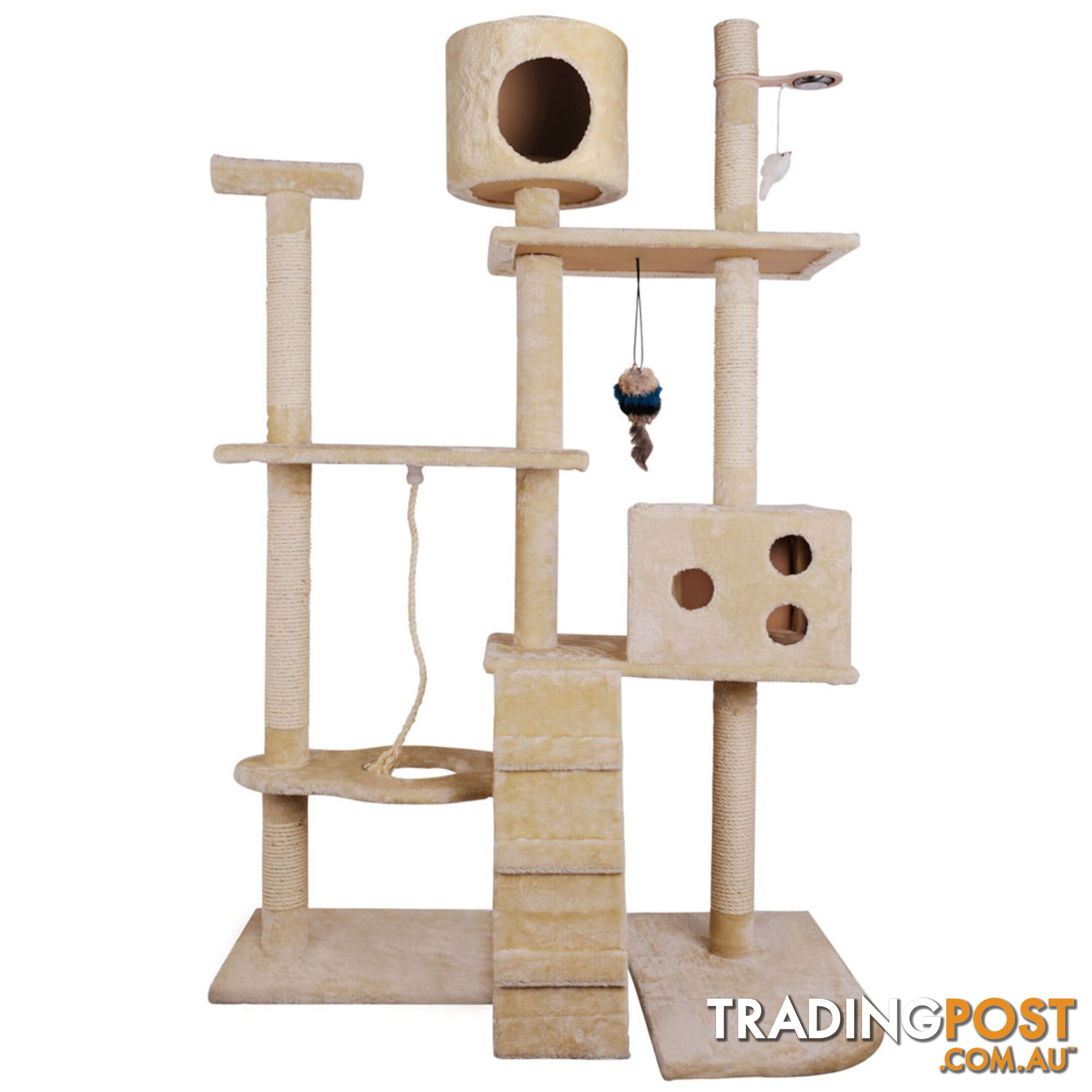 Cat Scratching Poles Post Furniture Tree 170cm Beige
